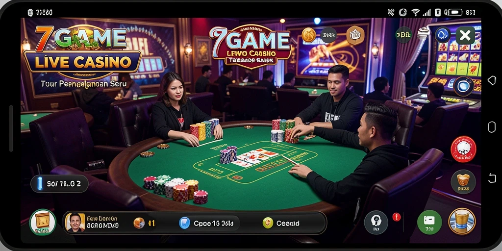 Tampilan gameplay Live Casino yang mendebarkan di 7GAME.