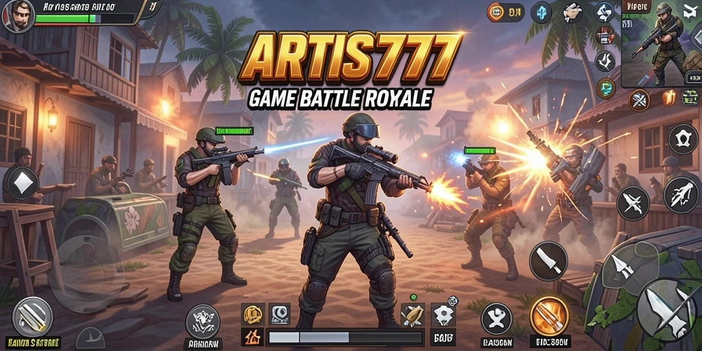 Screenshot menampilkan aksi epik dalam gameplay Battle Royale.