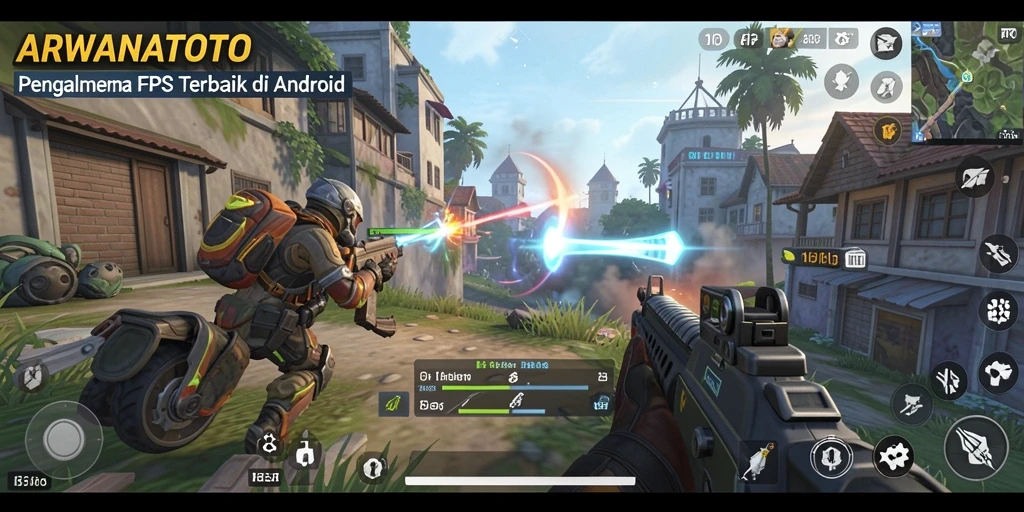 Tampilan epik dari gameplay <strong>ARWANATOTO</strong> dalam mode FPS.