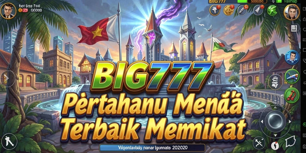 Tangkapan layar gameplay BIG777 menampilkan pertempuran menara yang mendebarkan.