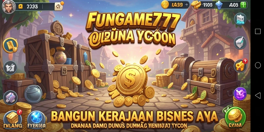 Tampilan gameplay seru dalam FUNGAME777 yang menantang strategi dan manajemen.
