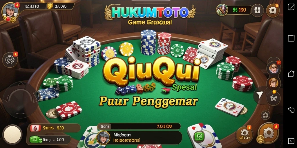 Tampilan gameplay seru dari HUKUMTOTO, permainan QiuQiu yang menegangkan.