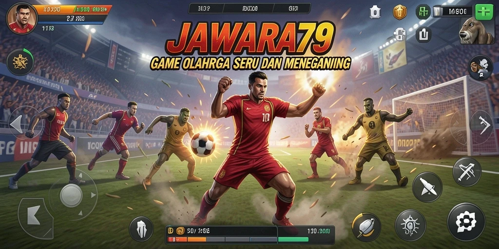 Tampilan gameplay seru dalam JAWARA79, menghadirkan aksi olahraga yang mendebarkan.