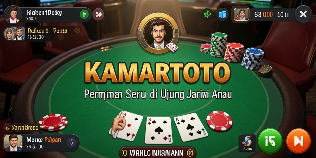 Tampilan gameplay KAMARTOTO yang mendebarkan dalam permainan Poker.