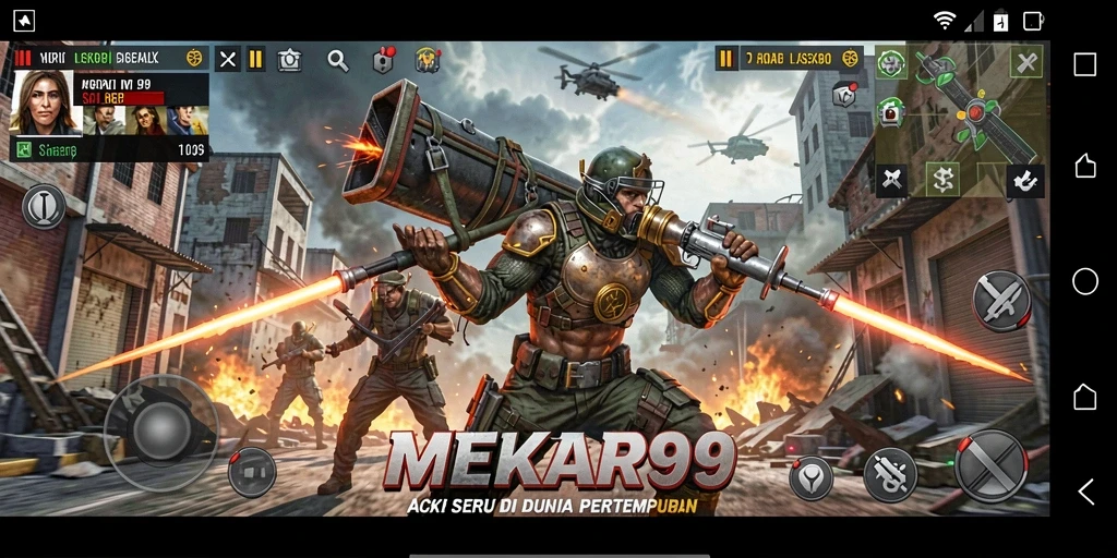 Tampilan menarik dari gameplay aksi di MEKAR99.