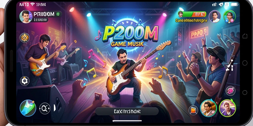 Tampilan gameplay P200M yang seru dan interaktif dalam dunia musik.